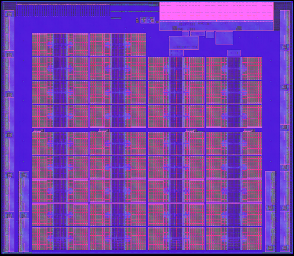 The schematic layout of the AIU Chip.
