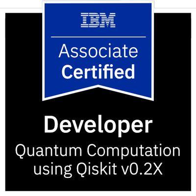 Badge issued for those who complete the IBM Certified Associate Developer Quantum Computation using Qiskit
