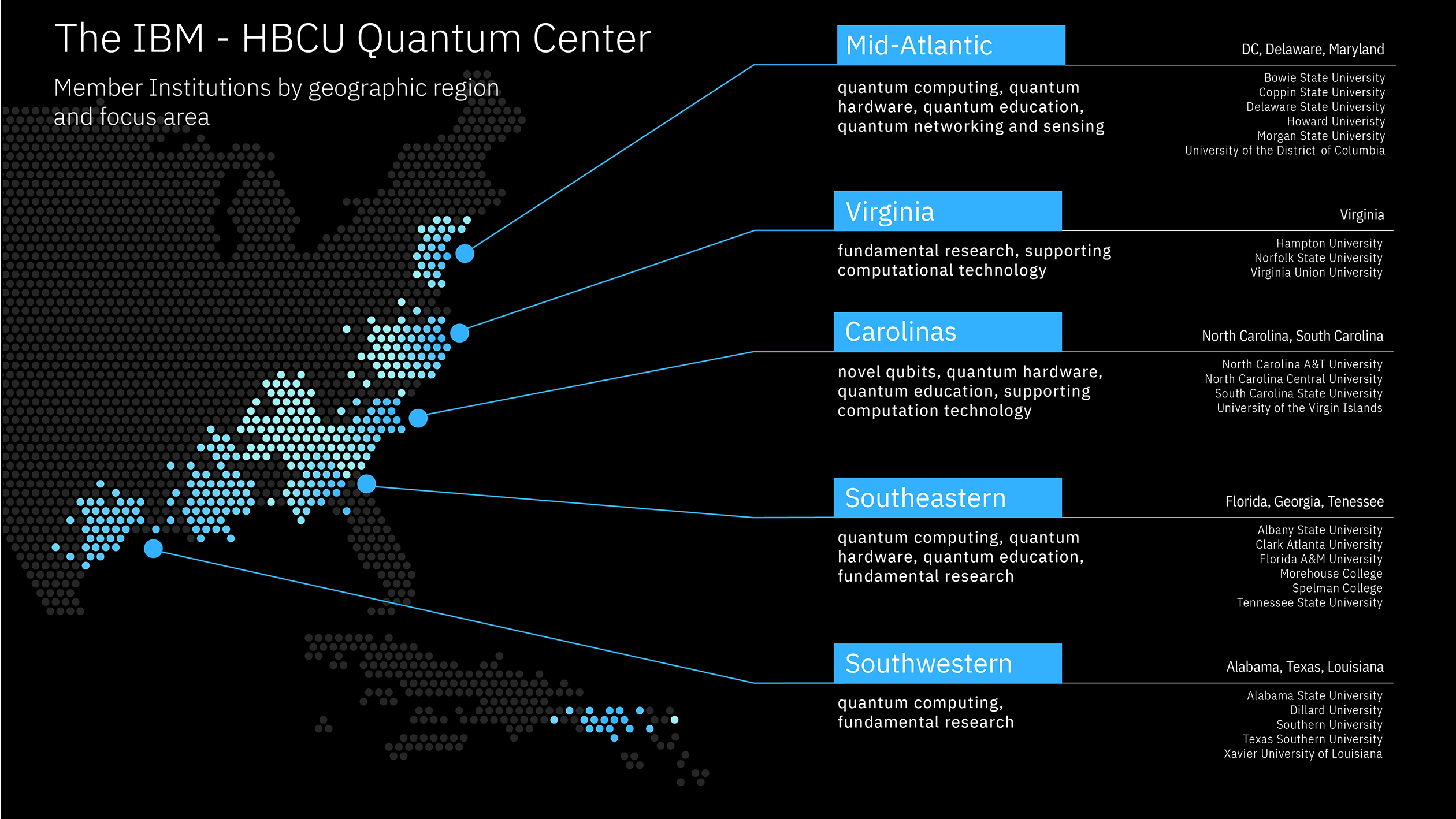 IBM-HBCU Quantum Center Map
