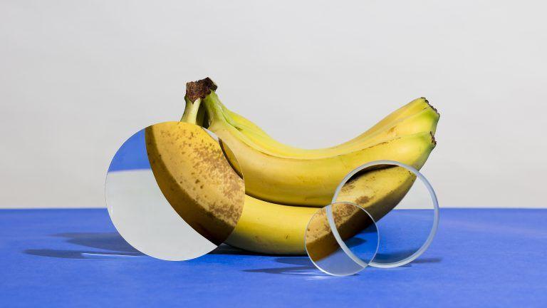 A banana through a magnifying glass.