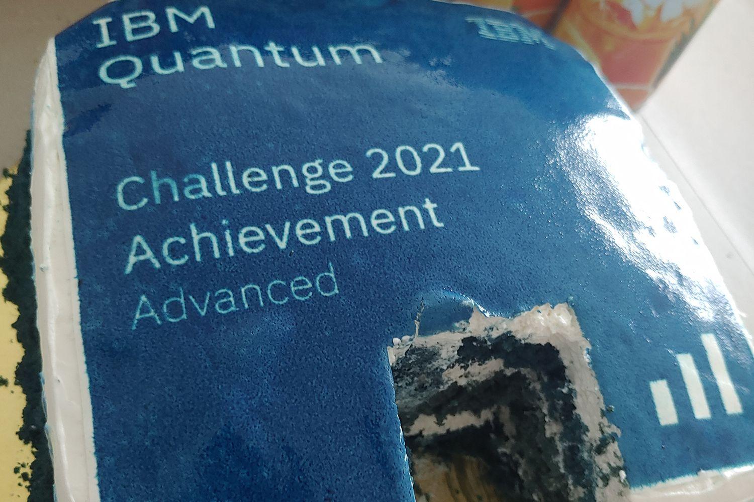 IBM Quantum Challenge cake baked by participants.